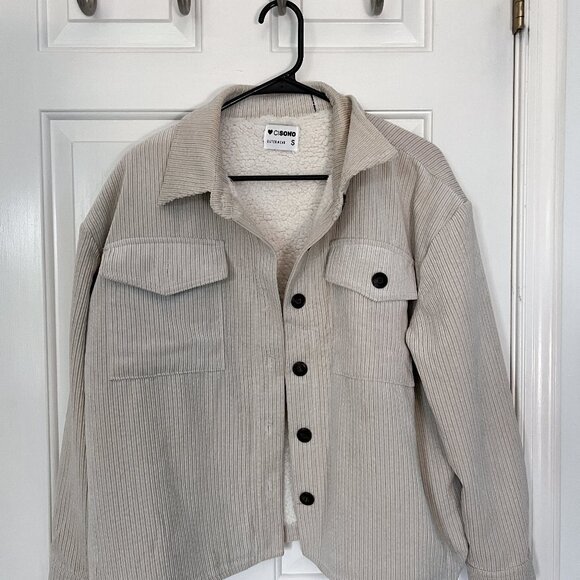 Button Up Jacket with Corduroy - Picture 1 of 3
